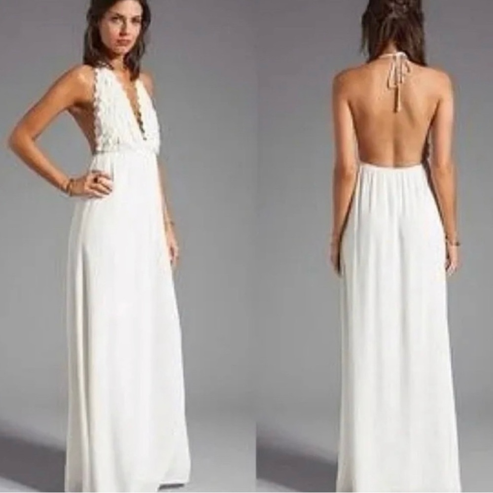 For Love & Lemons Camilla Maxi Dress in Ivory Size XS